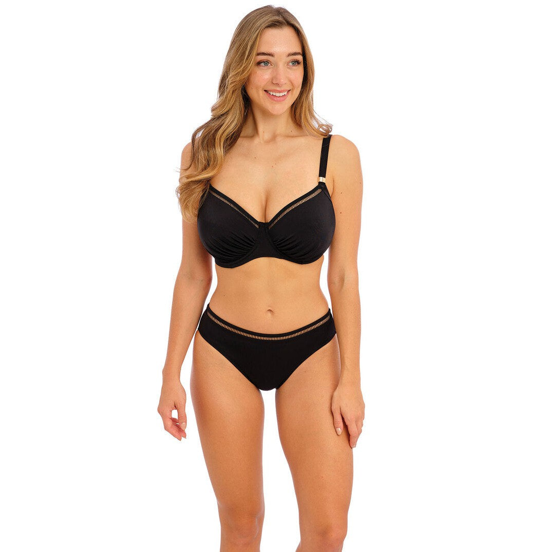 Fantasie East Hampton Gathered Full Cup Bikini Top - Black  Bras Galore –  Bras Galore - Lingerie and Swimwear Specialist