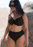 Fantasie Beach Waves Gathered Full Cup Bikini Top - Black - Pre-Order ONLY March